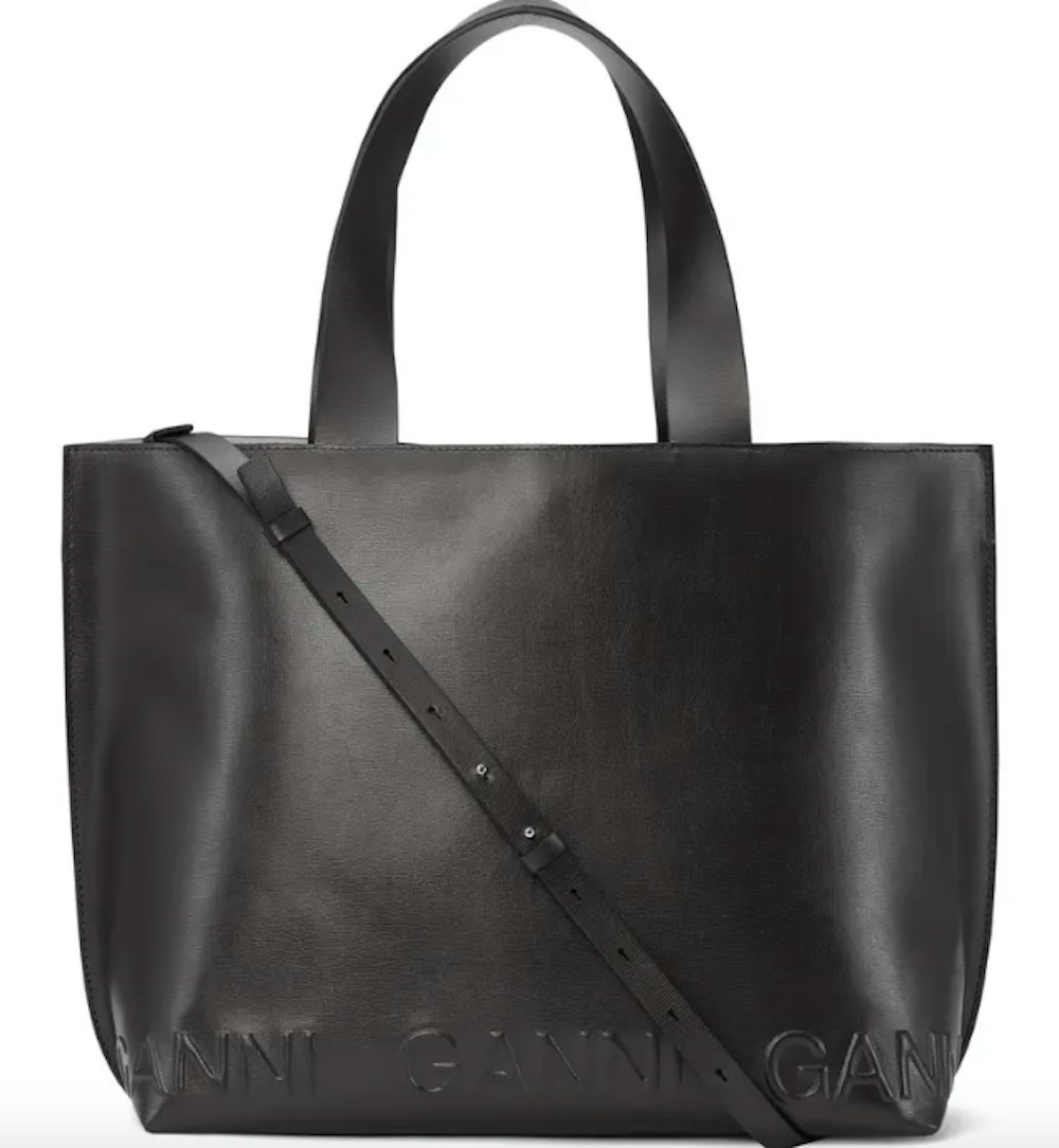 Extra Wide Banner Recycled Leather Tote