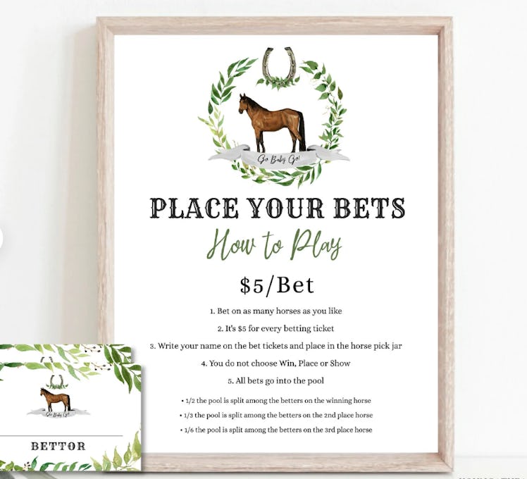 Horse Race Betting Sign WITH Bet Slips Template