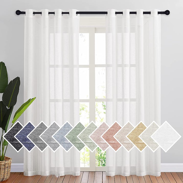 NICETOWN Semi-Sheer Linen Curtains