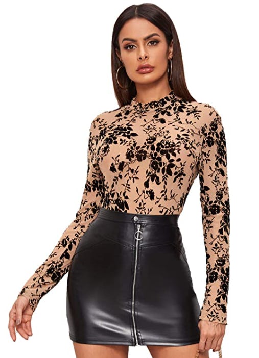 SweatyRocks Long Sleeve Sheer Mesh Top