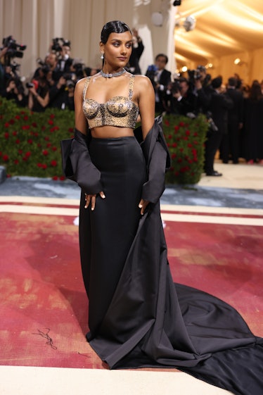 Simone Ashley attends The 2022 Met Gala Celebrating "In America: An Anthology of Fashion" at The Met...