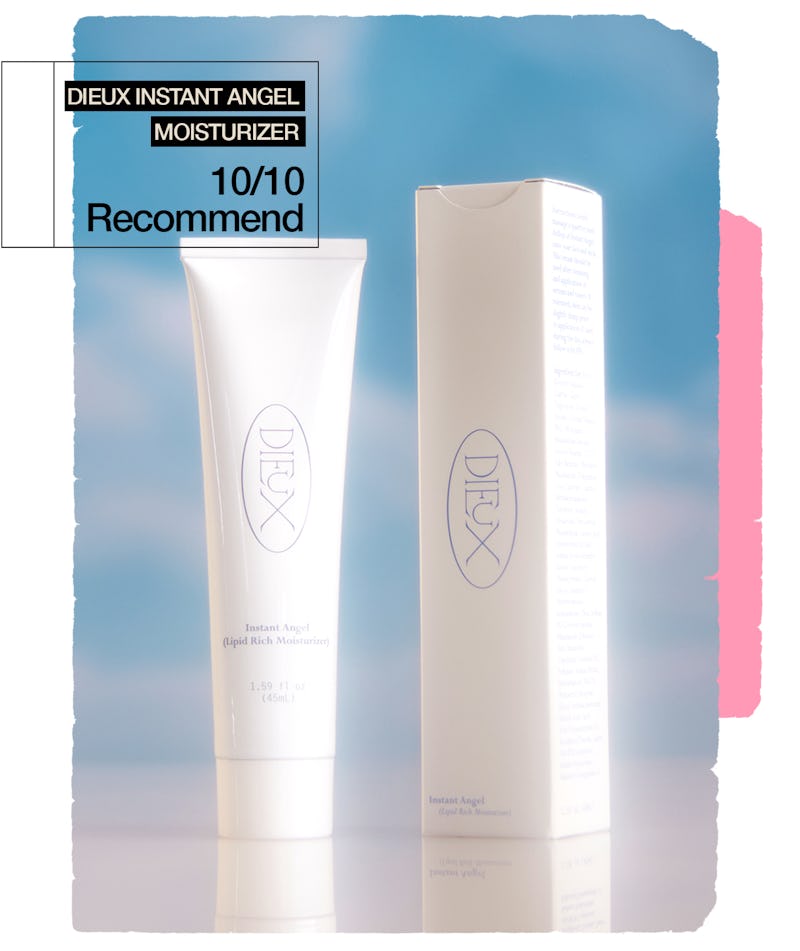 The Dieux Skin Instant Angel Skin Restoring Moisturizer is great for summer. Here, Bustle beauty wri...