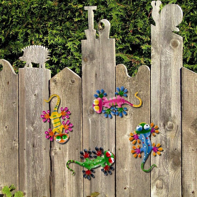 Hogardeck Metal Gecko Outdoor Wall Décor (4-Pack)
