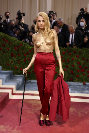 Cara Delevingne attends The 2022 Met Gala Celebrating "In America: An Anthology of Fashion" at The M...