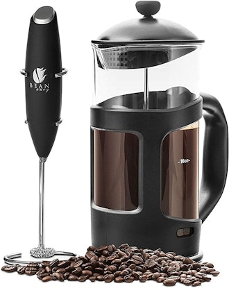Bean Envy French Press Coffee Maker and Milk Frother Set