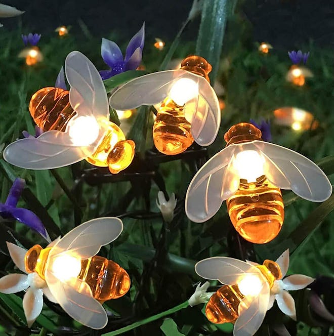 SEMILITS Honey Bees Solar String Lights 
