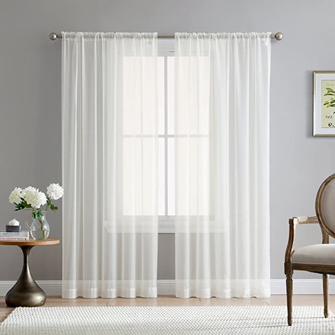 HLC.ME Sheer Curtain Panels (Set of 2)