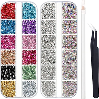 Bememo Colorful and Clear Rhinestone Crystals