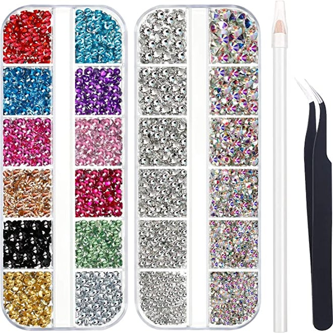 Bememo Colorful and Clear Rhinestone Crystals