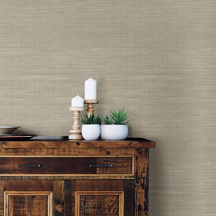 NuWallpaper Peel-and-Stick Grasscloth Wallpaper