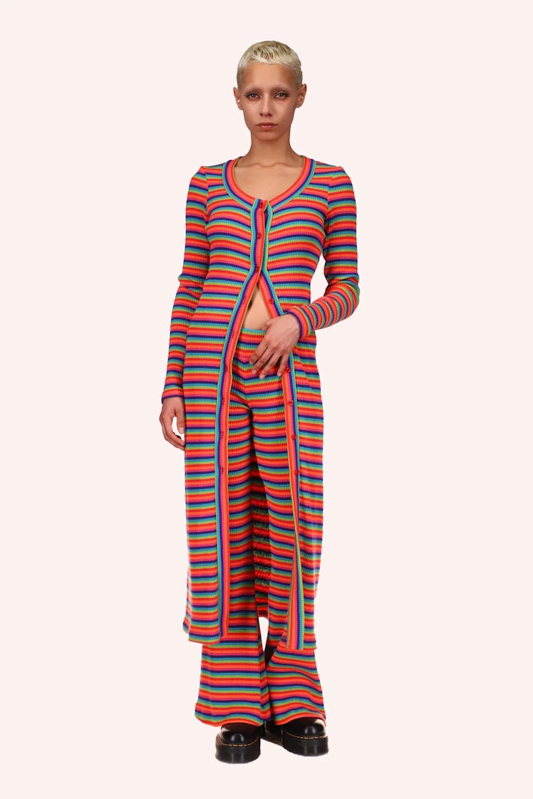 Anna Sui Rainbow Stripe Dress Rainbow