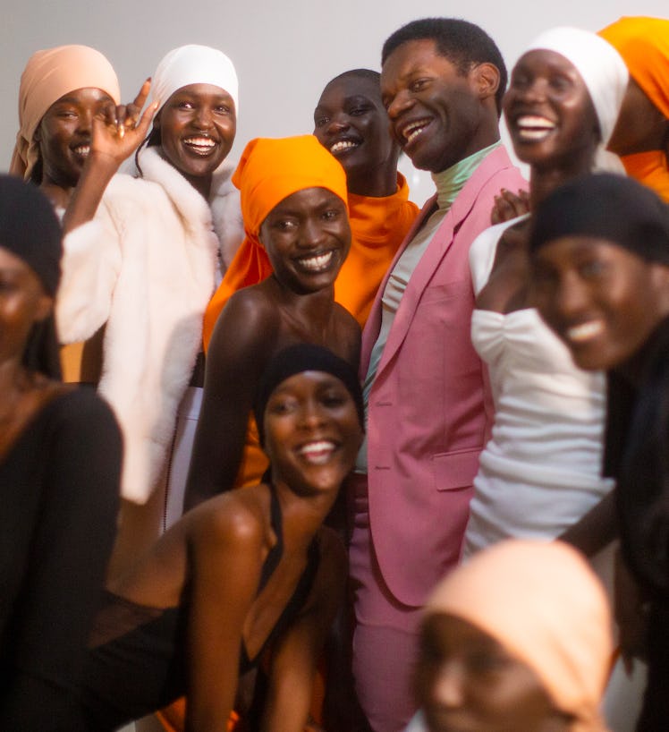 Victor amongst his models at a fashion show