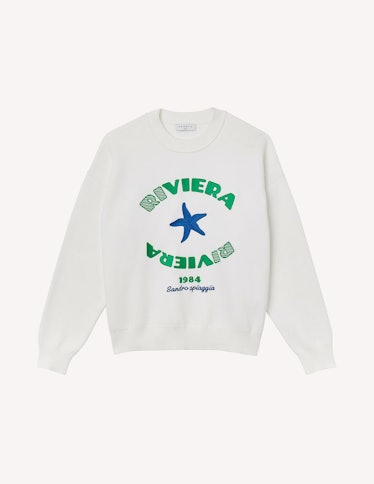 Sandro Embroidered Knit Sweater