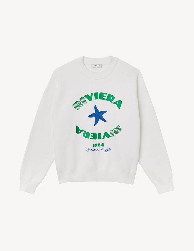 Sandro Embroidered Knit Sweater