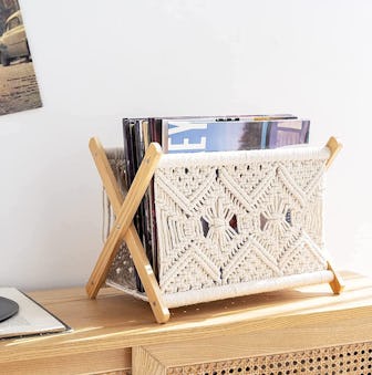 Mkono Macrame Magazine Rack