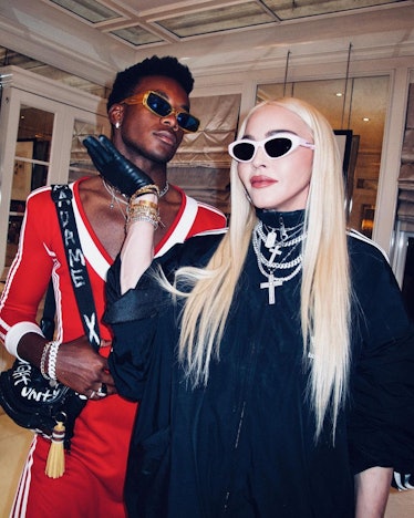 David Banda and Madonna wearing sunglasses