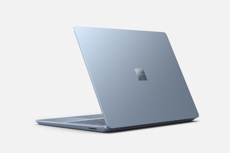 The Surface Laptop Go 2 in ice blue.