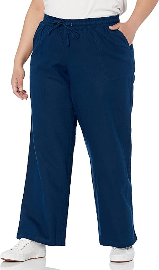 Amazon Essentials Linen Blend Drawstring Wide Leg Pant