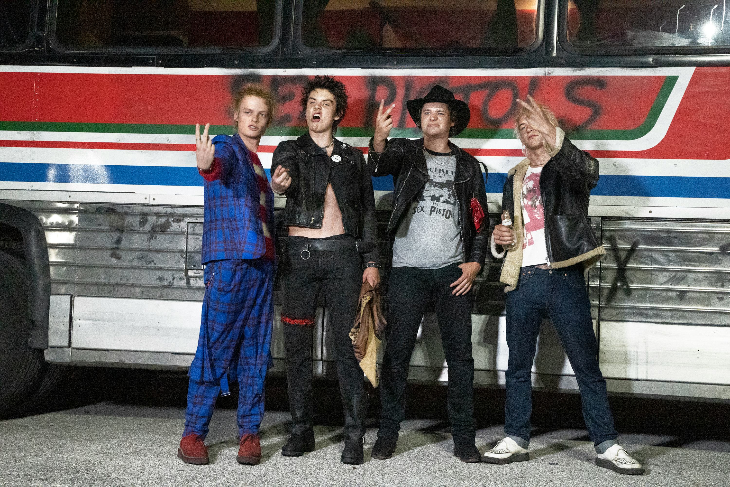 Anson Boon as John Lyndon, Louis Partridge as Sid Vicious, Toby Wallace as Steve Jones, Jacob Slater...