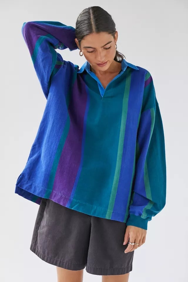 Urban Renewal Recycled Overdyed Rugby Shirt