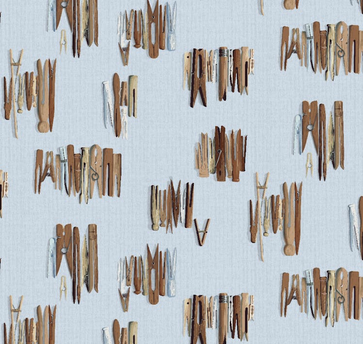 'Laundry Line' Wallpaper by Sarah Jessica Parker - Silver