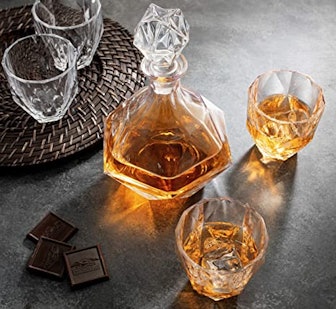 FineDine Whiskey Decanter and Glass Set (5 Pieces)