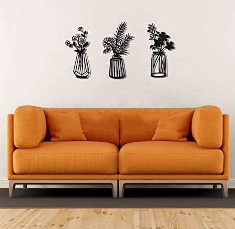 Wxysdudio Metal Flowers Wall Decor (3 Pieces)