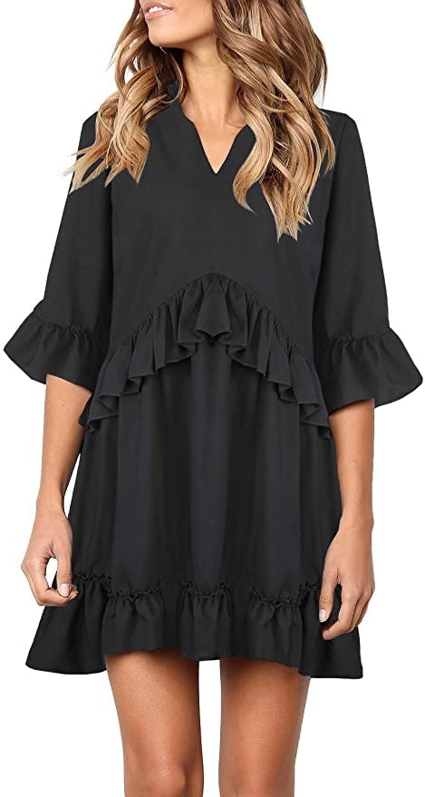 MITILLY V-Neck Ruffle Dress