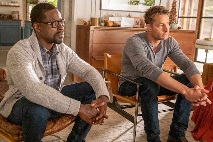 Sterling K. Brown as Randall, Justin Hartley as Kevin in This is Us