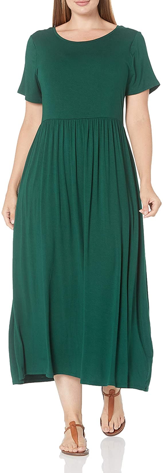 Amazon Essentials Short-Sleeve Waisted Maxi Dress