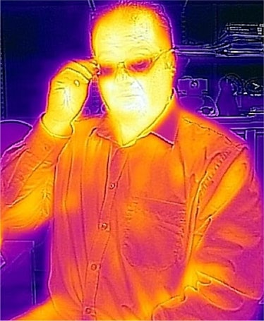 An infrared-colour image of the author