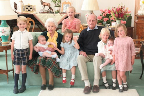 Queen Elizabeth II and the Duke of Edinburgh pose with their great grandchildren, Balmoral Castle, U...