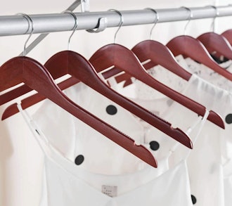 Zober Wooden Shirt Hangers with Rubber Grips (20-Pack) 