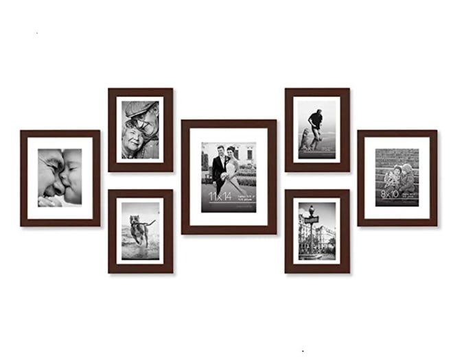 Americanflat Mahogany Gallery Wall Picture Frame Set (7-Pieces)