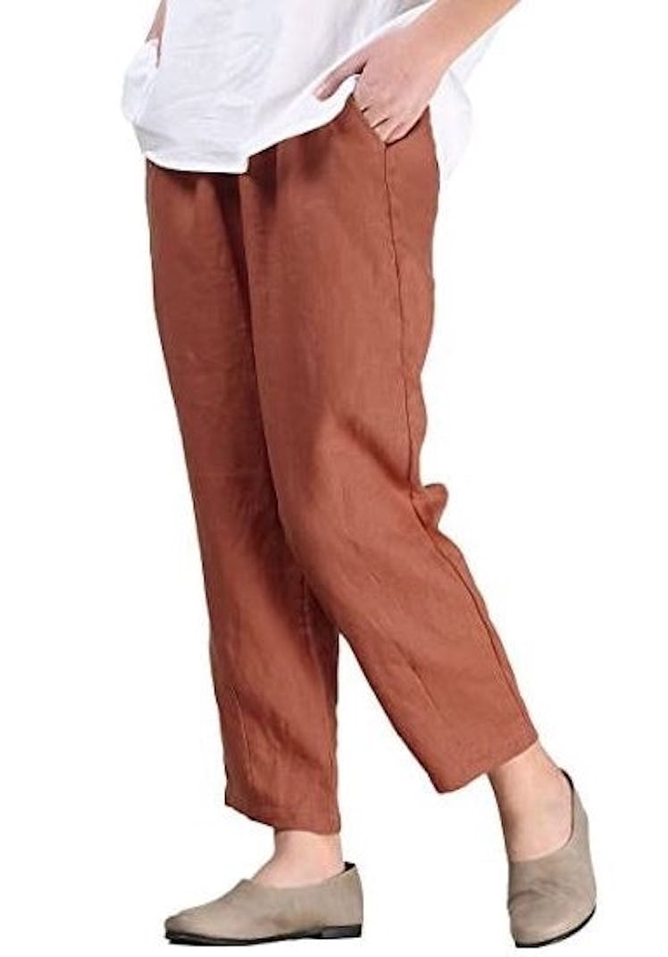 best linen pants for petites tapered ankle pants