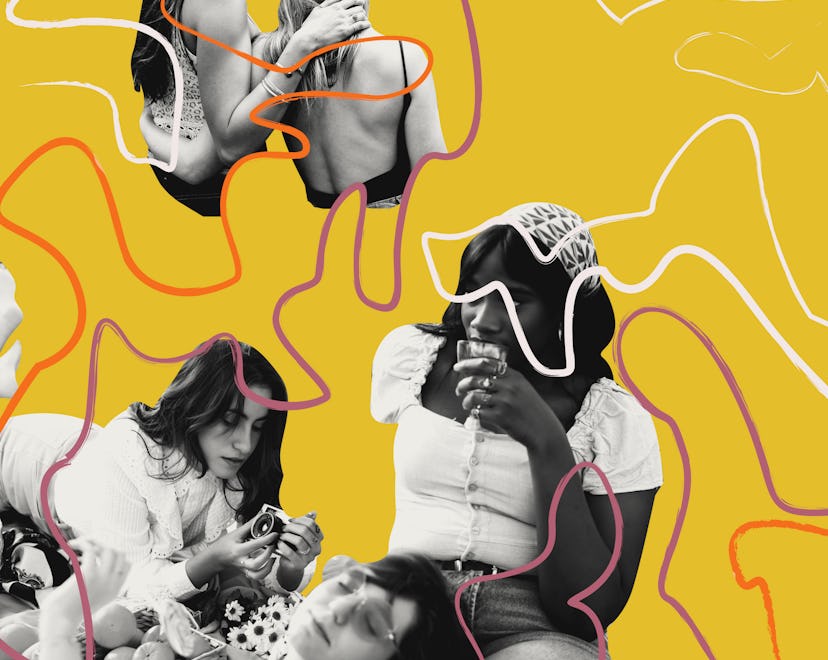 Three woman spending time together taking care of each other