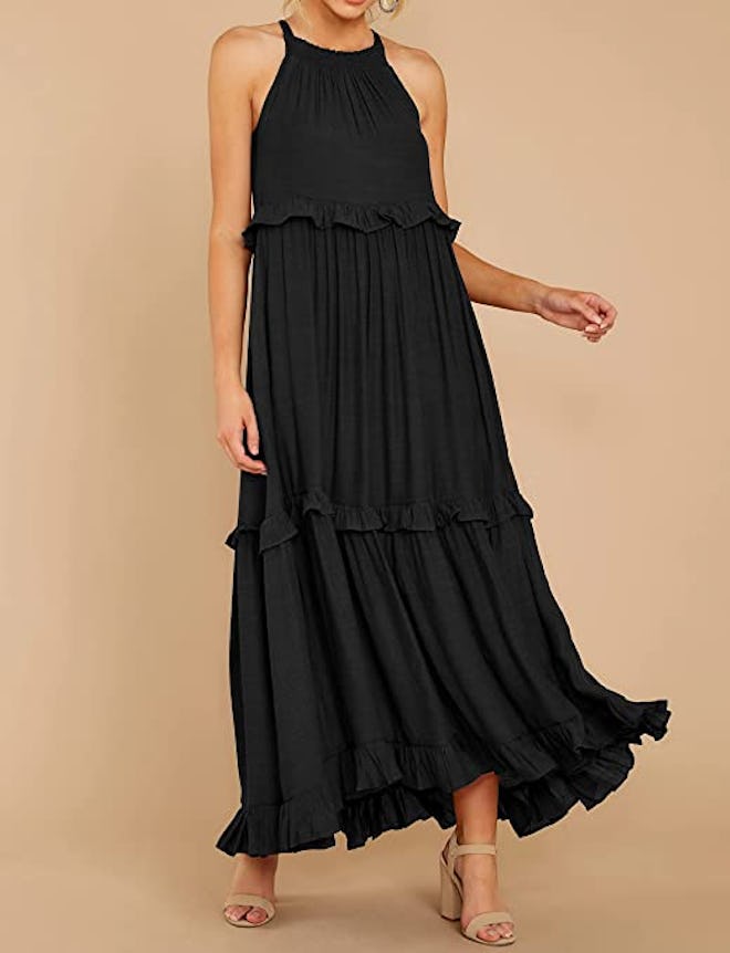 R.Vivimos Halter Layered Ruffle Dress