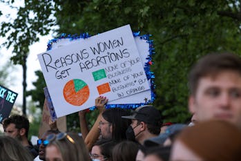 Anti-abortion and abortion rights demonstrators during a protest outside the U.S. Supreme Court in W...