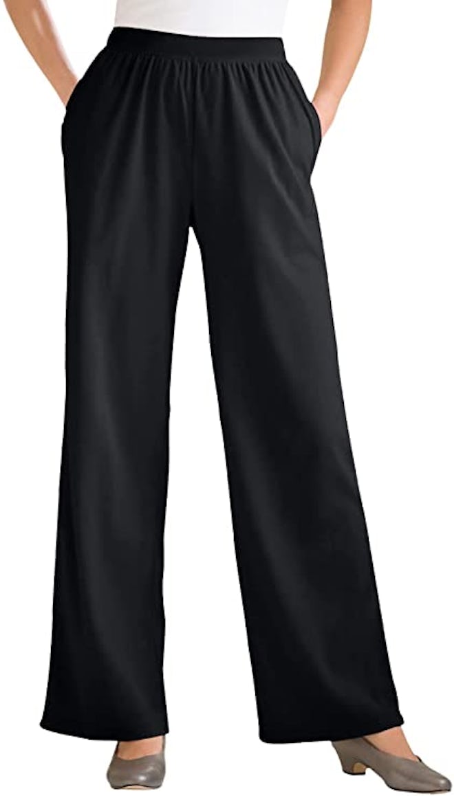 Woman Within Knit Wide Leg Pant