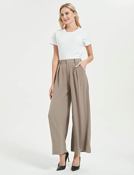 Tronjori High Waist Wide Leg Palazzo Pants