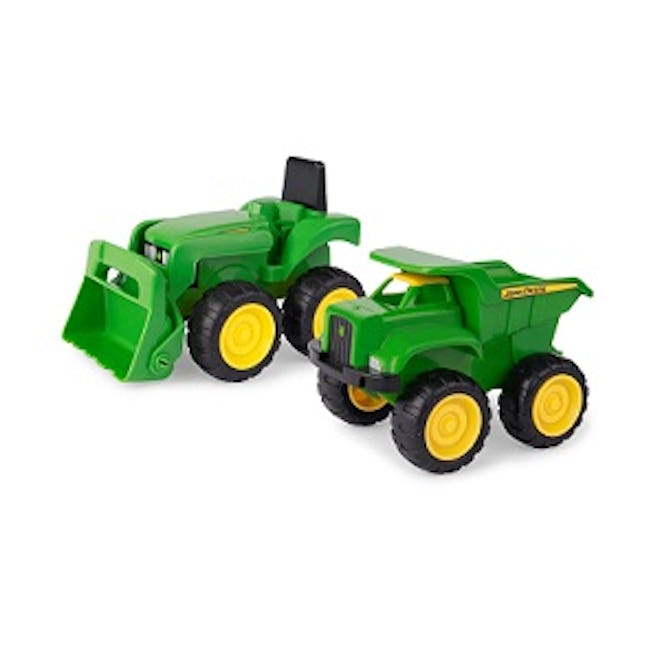 These tractor toys are meant to roll through even the deepest sand.