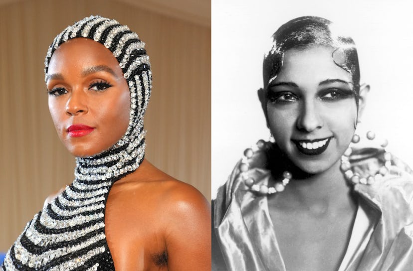 Images of Janelle Monáe and Josephine Baker side by side