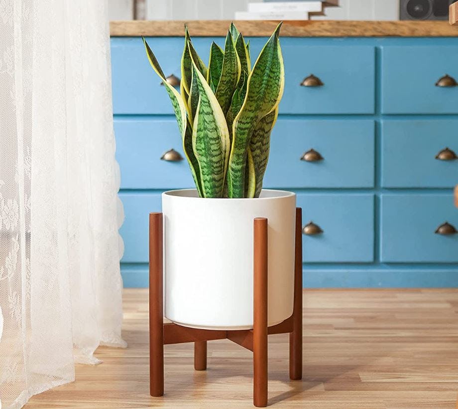 Mkono Mid Century Wood Flower Pot Holder