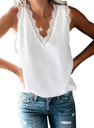 BLENCOT Lace Trim Tank Top