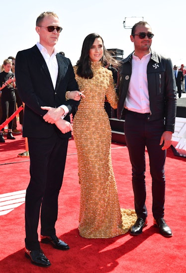 Paul Bettany, Jennifer Connelly, and Kai Dugan at the world premiere of 'Top Gun: Maverick'