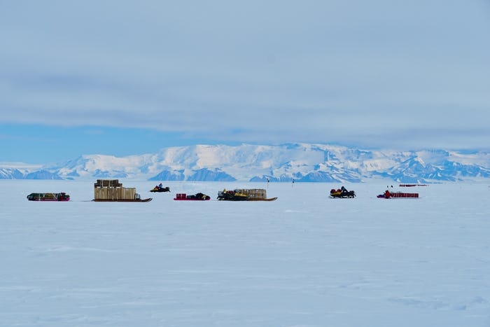 Moving camp from the Whillans Grounding Zone to Whillans Subglacial Lake.