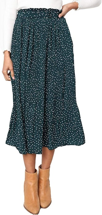 EXLURA High Waisted Midi Skirt