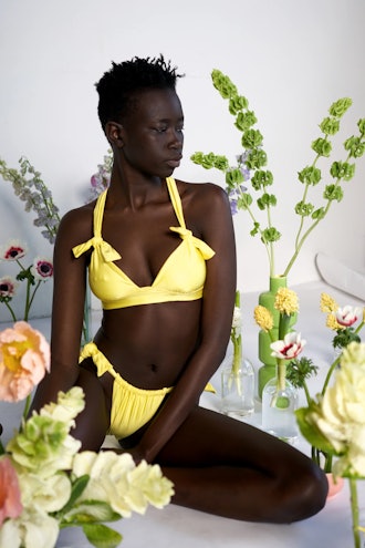 minimalist swimwear: Sidway Debbie Top in Daffodil