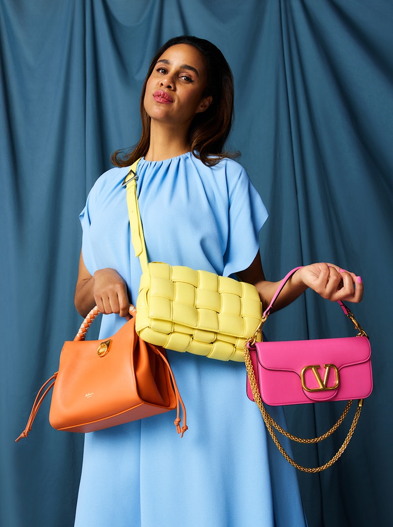 Zawe Ashton modelling Ebay UK's authenticated second-hand luxury bags