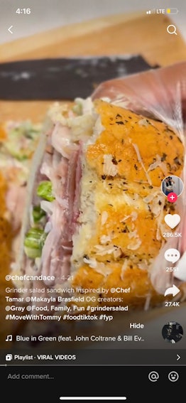 Grinder Salad Sandwich TikTok includes this recipe from TikTok user @ChefCandace.